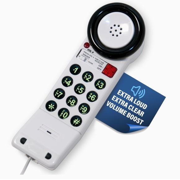 New Easy to Use One-Piece Telephone with Extra Loud Volume Boost,Corded Landline - Picture 6 of 16